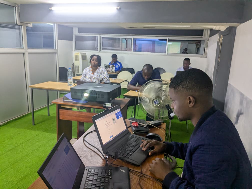 Students learning digital skills